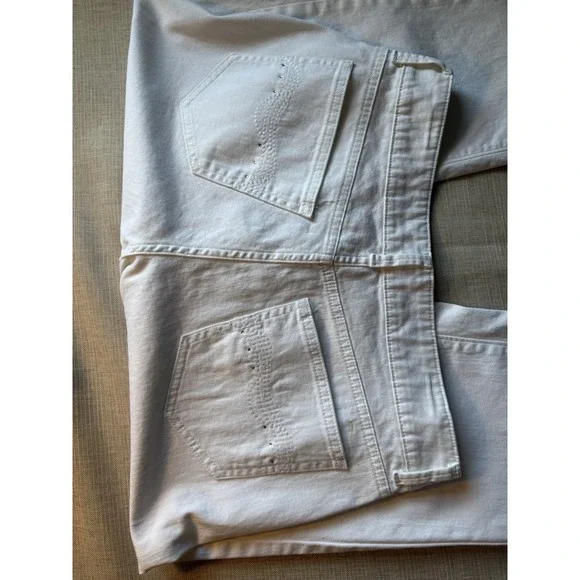 Riders By Lee Jeans 10m Mid Rise White Capri Women's Size With Rhinestones - Picture 6 of 9